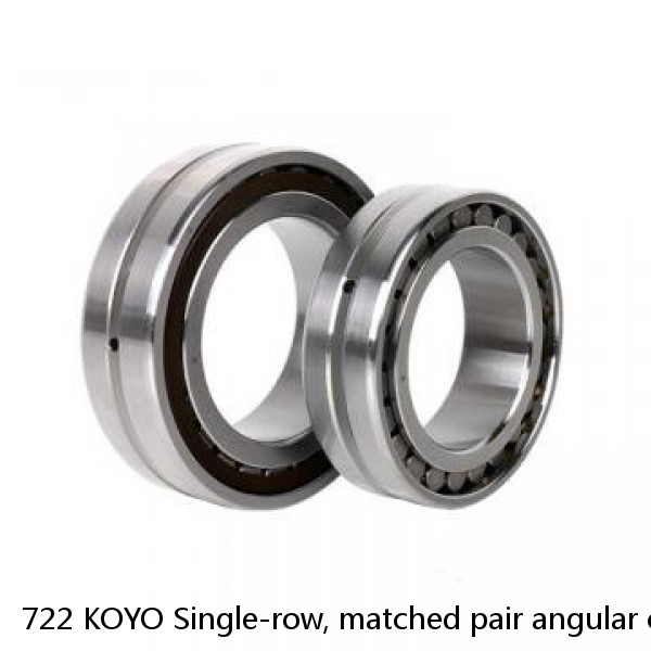 722 KOYO Single-row, matched pair angular contact ball bearings #1 image